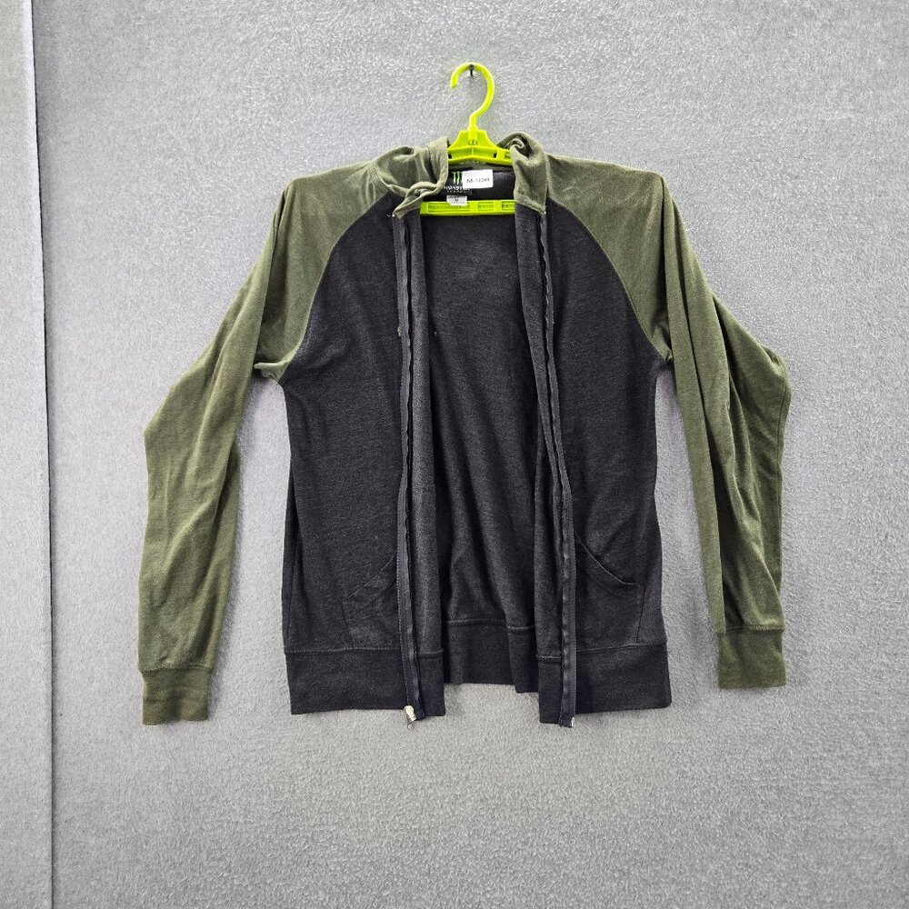 Monster‎ Energy Women Hoodie M Black Olive Green Full Zip Y2K